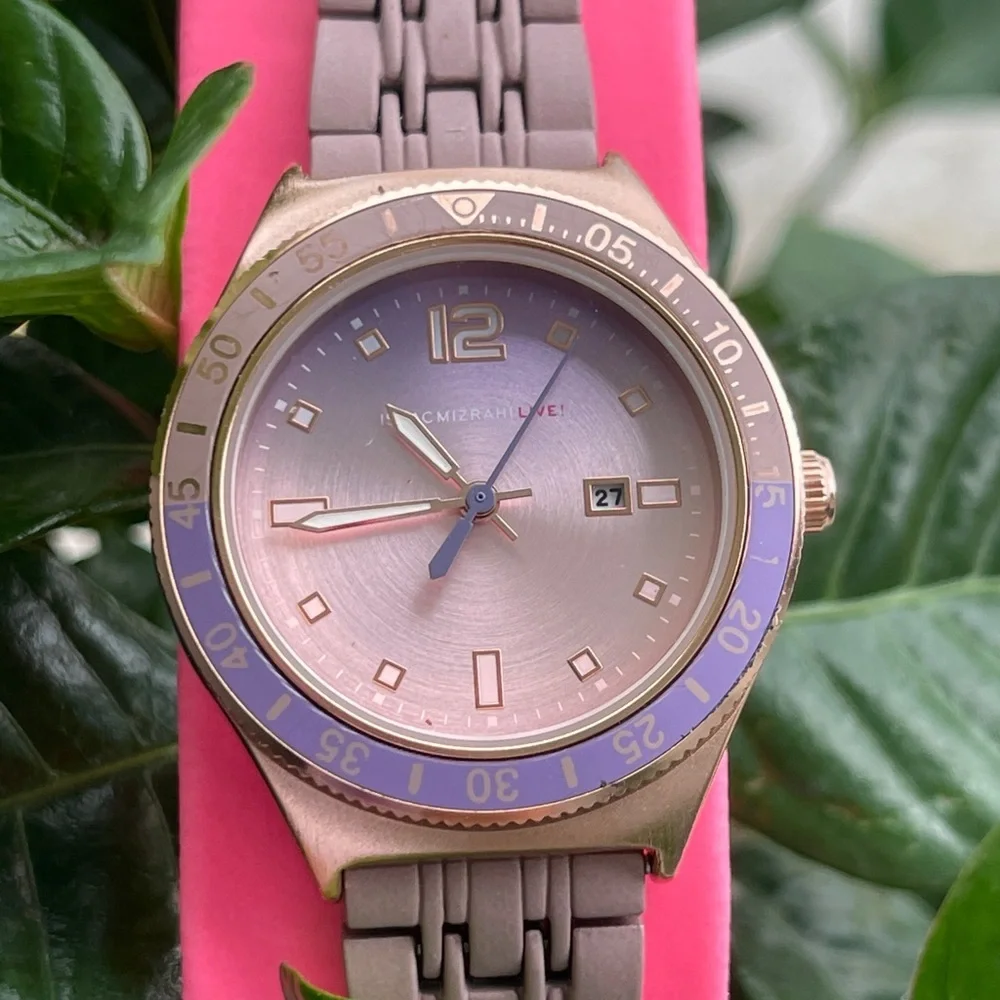 ISAAC MIZRAHI LIVE! Bezel Watch in light Pink - Picture 4 of 14